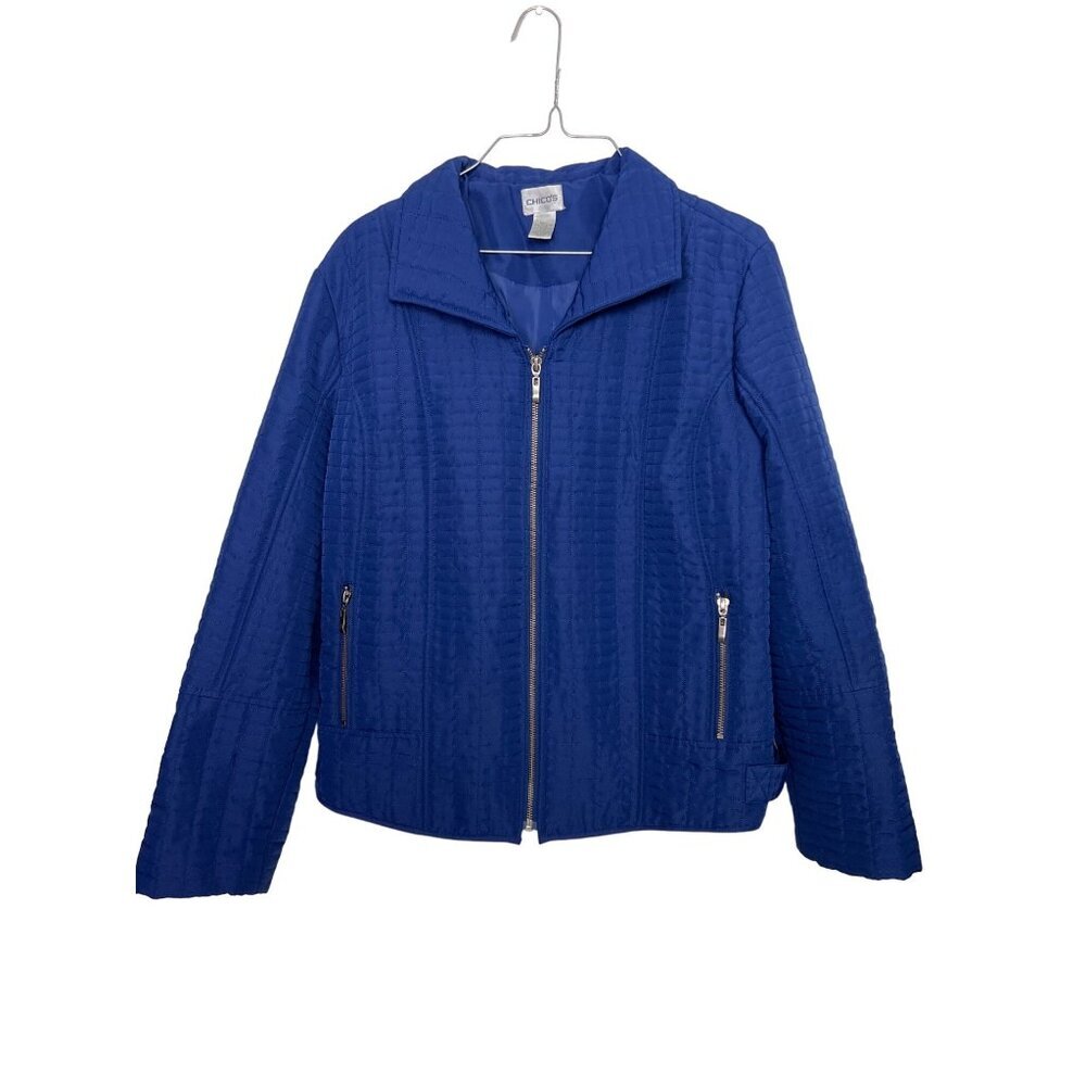 Chico's Blue Quilted Jacket